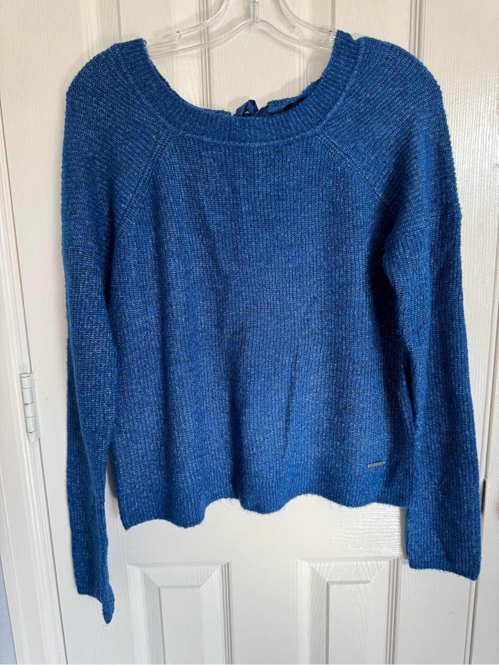 Blue Women's Tie Back Knit Sweater